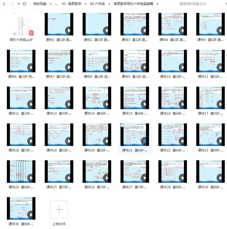 《小学六年级数学思维训练》三个系列完整版MP4视频资料 百度网盘下载-儿童教育网
